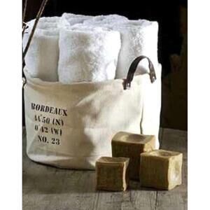 Bordeaux Fabric Canvas Container With Leather Handles